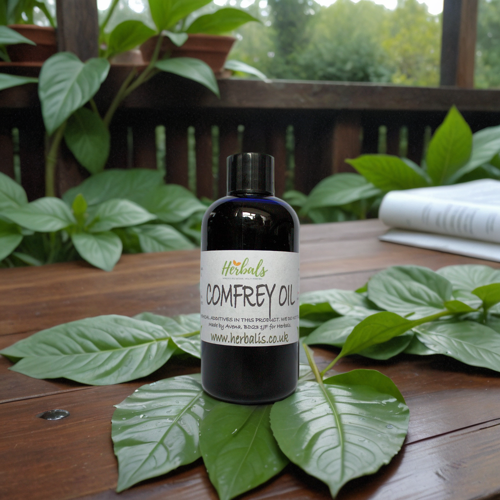 Handmade Pure Comfrey Infused Oil - Natural Relief for Arthritis, Fractures & Skin Care - Herbalshire Herbal Products