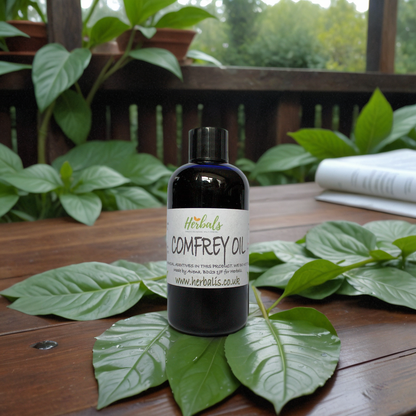 Handmade Pure Comfrey Infused Oil - Natural Relief for Arthritis, Fractures & Skin Care - Herbalshire Herbal Products