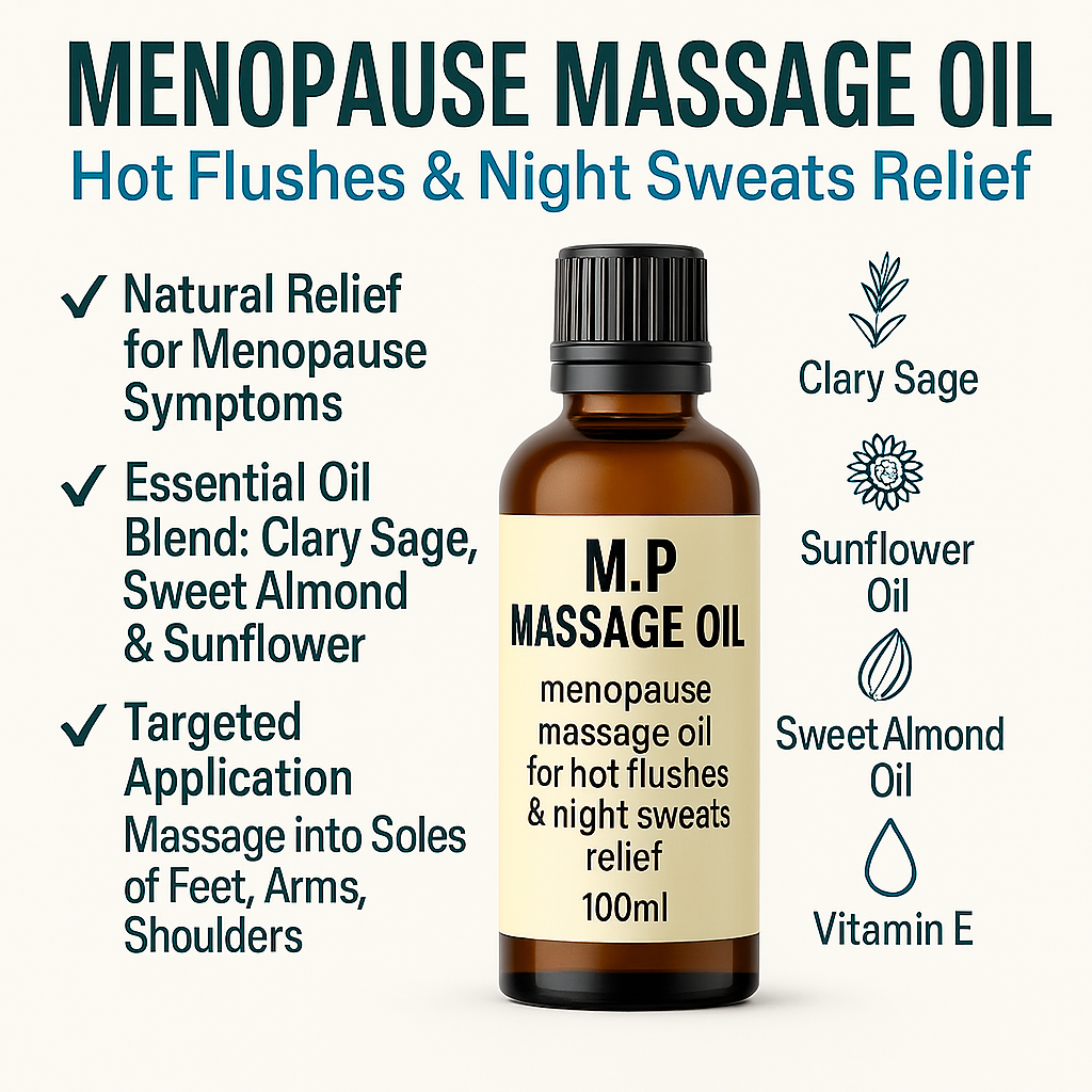 Menopause Relief Massage Oil – Natural Remedy for Hot Flushes & Night Sweats