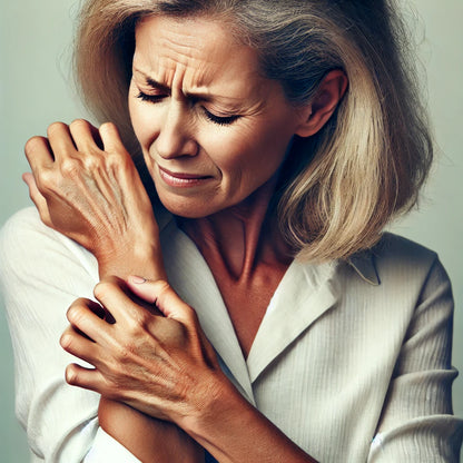 Lady itching her arms