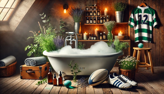 Herbalshire Rugged Refresh Bubble Bath for Rugby Players - Handmade with Tea Tr