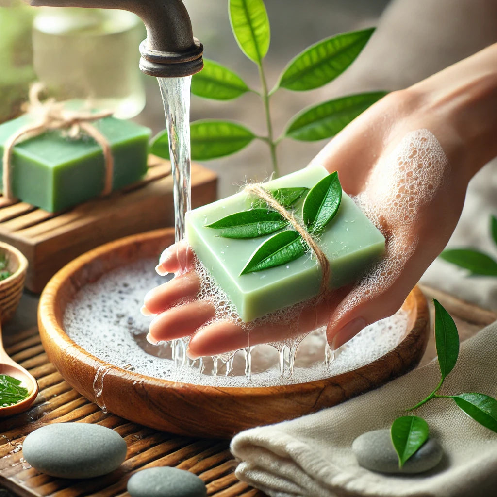 Herbalshire Tea Tree Oil Soap Bar 200g - Natural Antibacterial & Antifungal - H