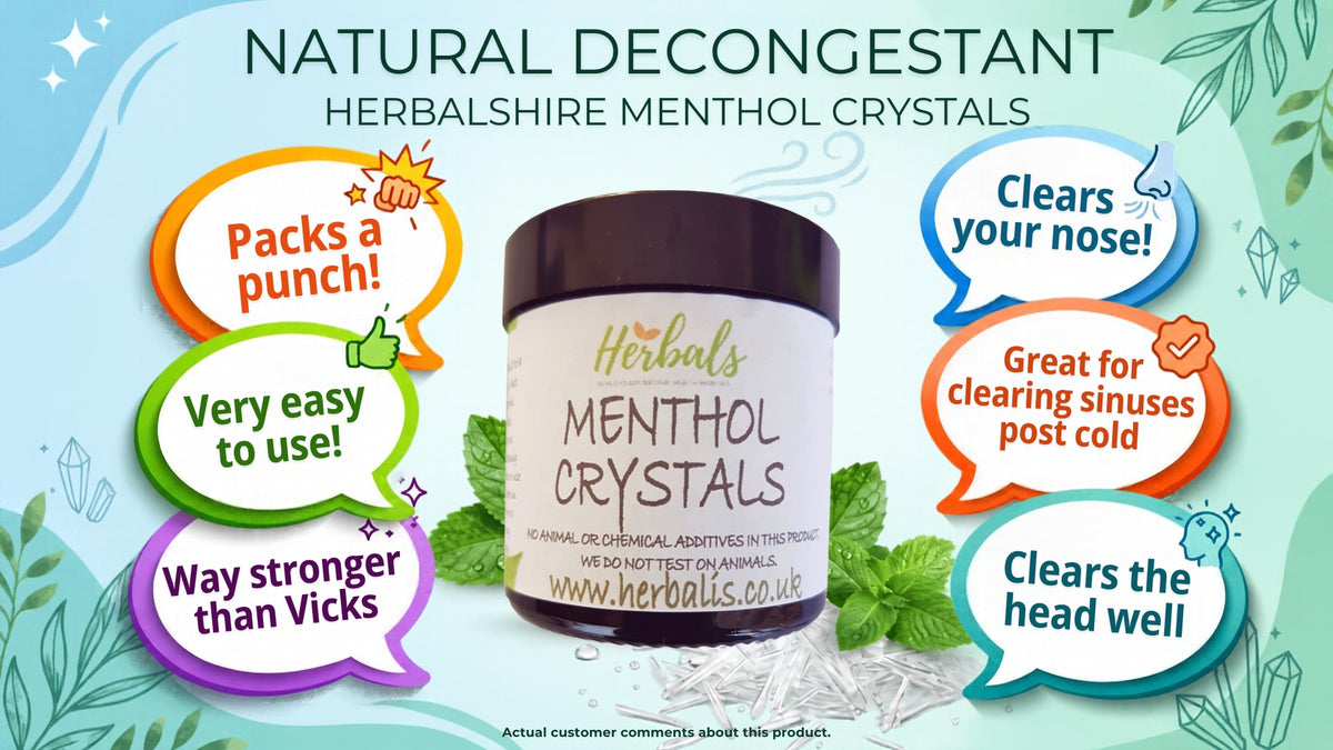 Pure Menthol Crystals (30g) – Natural Steam Inhalation for Blocked Nose & Sinus Relief