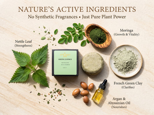 Green Essence Solid Shampoo Bar | Nettle, Moringa & Green Clay
