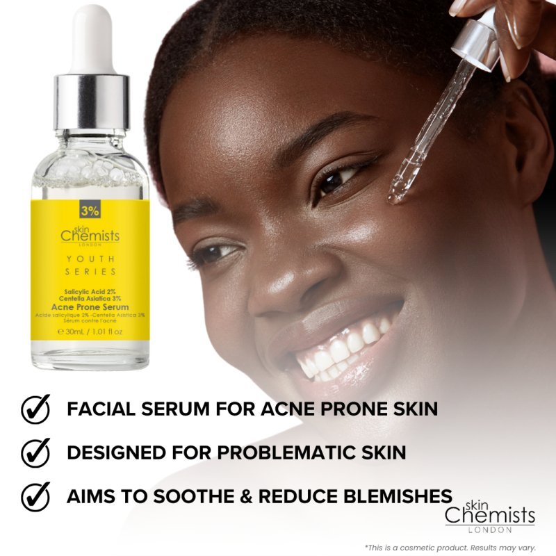 Acne Prone Serum Salicylic Acid 2%, Centella Asistica 3% 30ml - Herbalshire Handmade Herbal Products