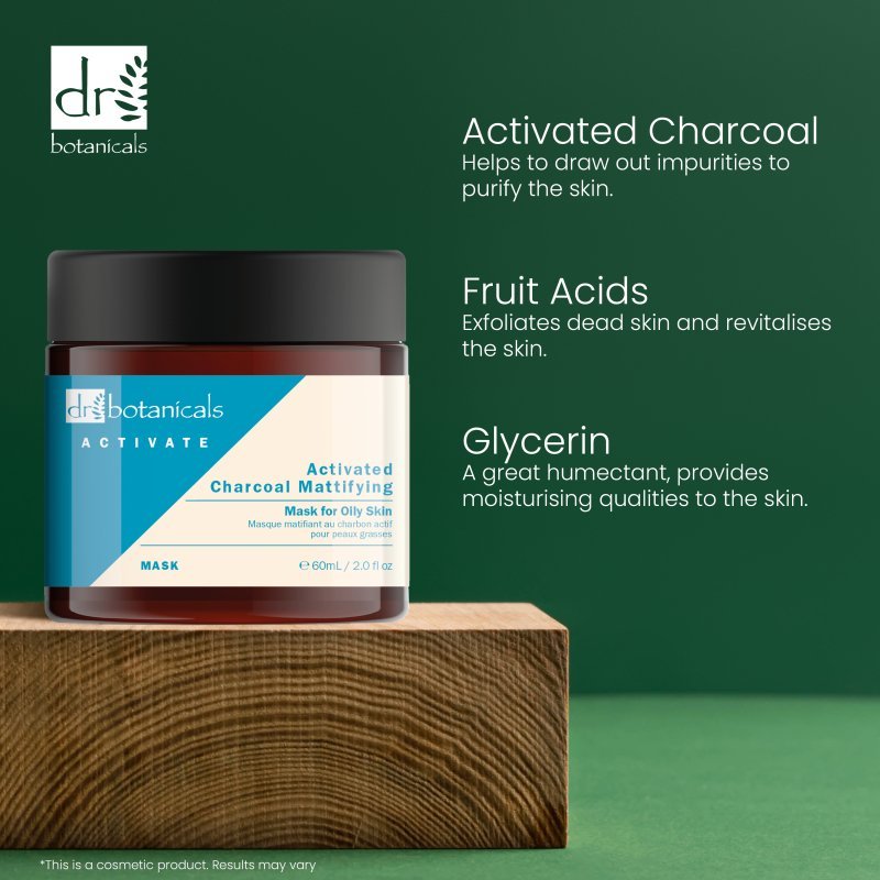 Activate Charcoal Mattifying Mask for Oily Skin 60ml - Herbalshire Handmade Herbal Products