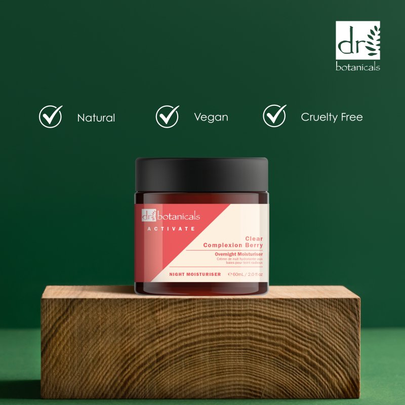 Activate Clear Complexion Berry Overnight Moisturiser 60ml - Herbalshire Handmade Herbal Products