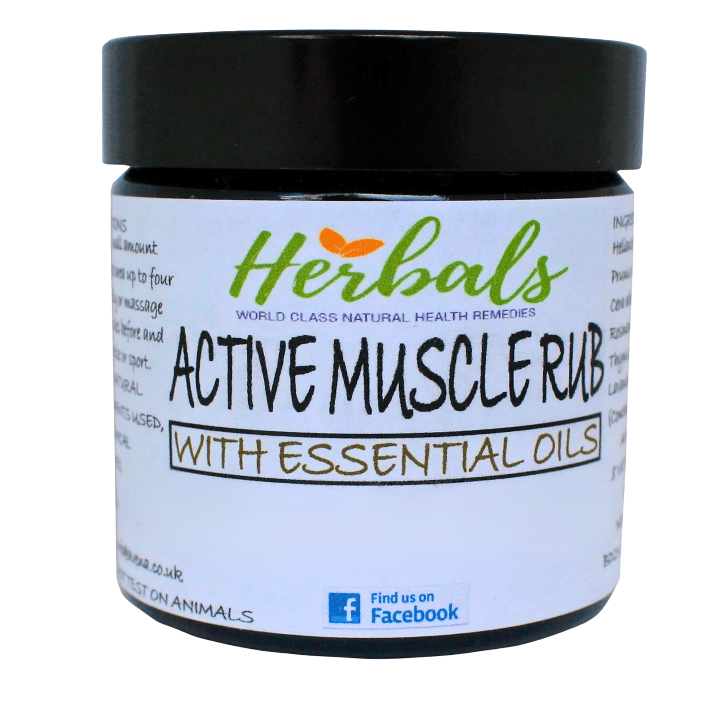 Active Muscle Rub Cream – 60ml – Handmade Herbal Muscle Balm - Herbalshire Handmade Herbal Products