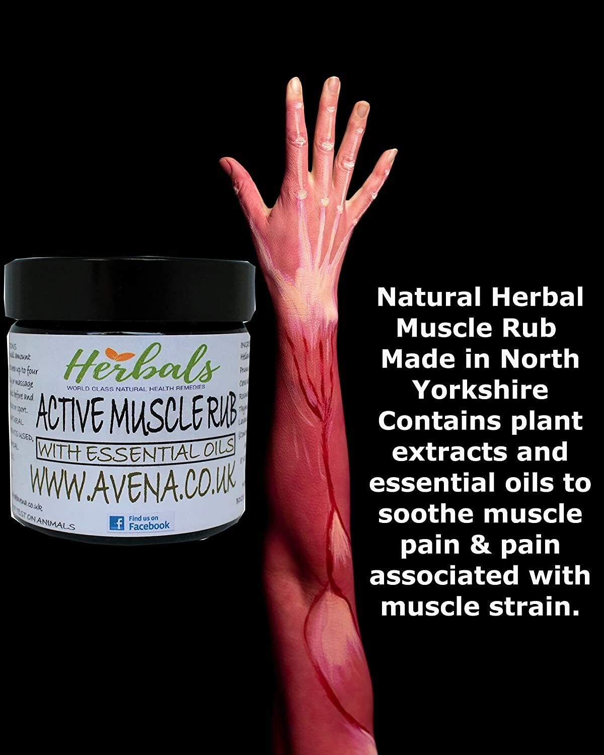 Active Muscle Rub Cream – 60ml – Handmade Herbal Muscle Balm - Herbalshire Handmade Herbal Products