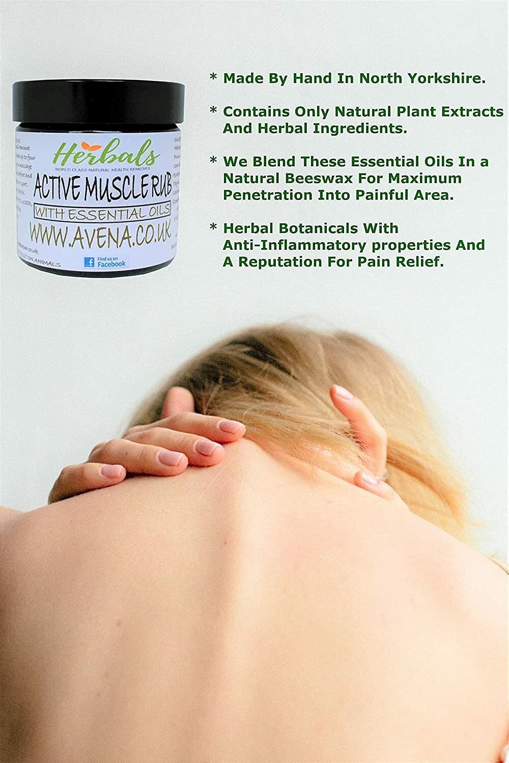 Active Muscle Rub Cream – 60ml – Handmade Herbal Muscle Balm - Herbalshire Handmade Herbal Products