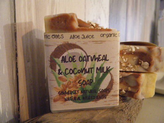 Aloe Oatmeal & Coconut Milk Vegan Soap - Herbalshire Handmade Herbal Products