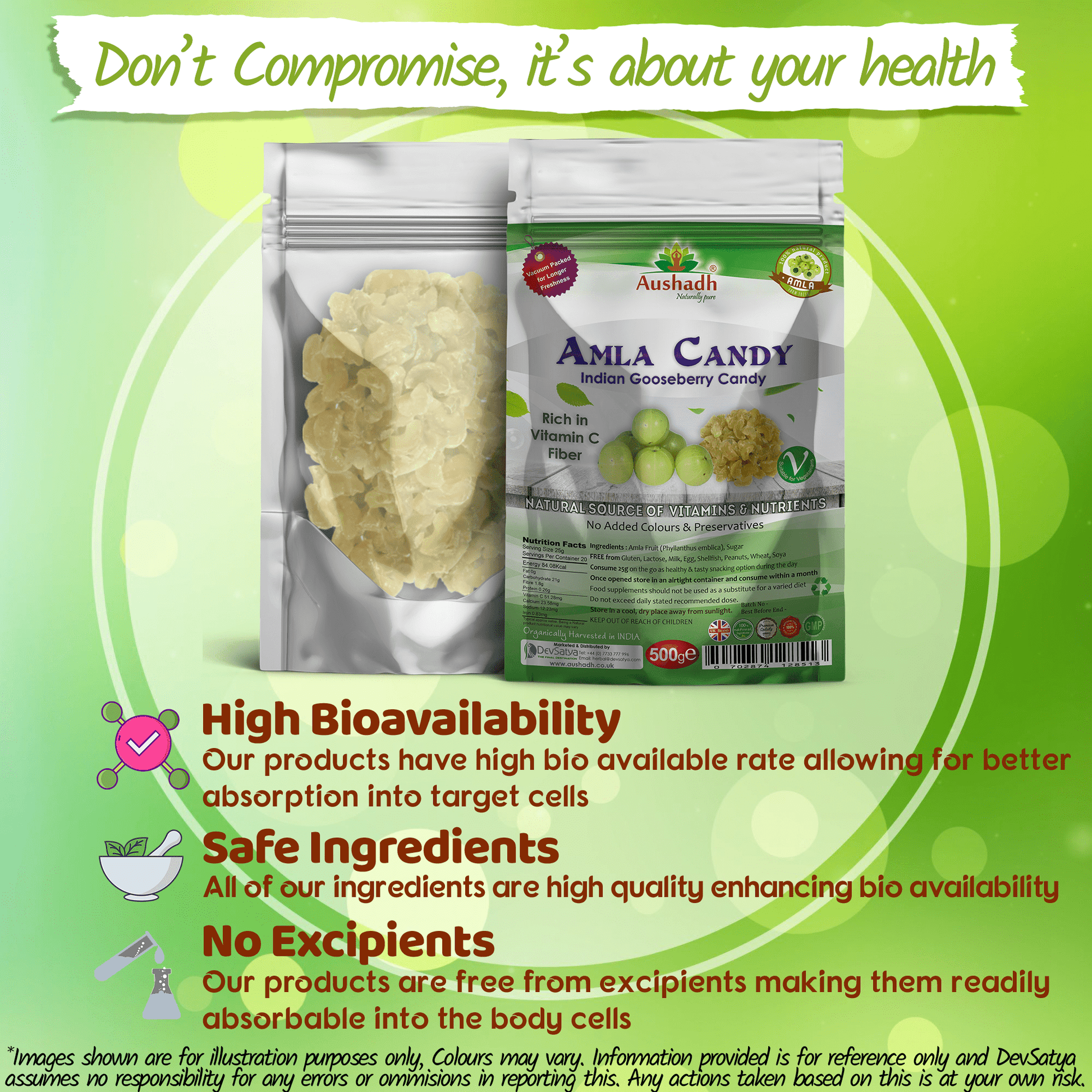 Amla Fruit (Gooseberry) Candy 500grm - Herbalshire Handmade Herbal Products
