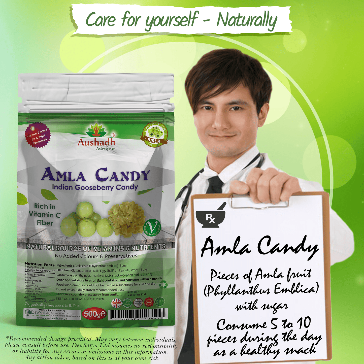 Amla Fruit (Gooseberry) Candy 500grm - Herbalshire Handmade Herbal Products