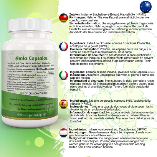Amla Fruit (Gooseberry) Capsule - Herbalshire Handmade Herbal Products