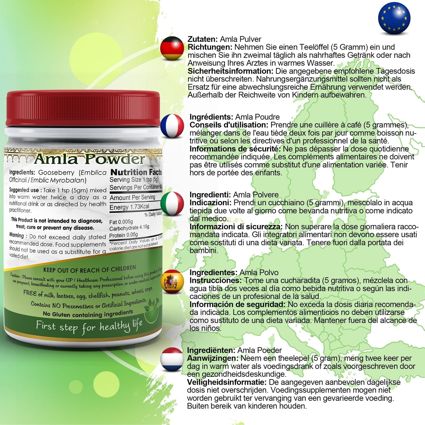 Amla Fruit (Gooseberry) Powder - Herbalshire Handmade Herbal Products
