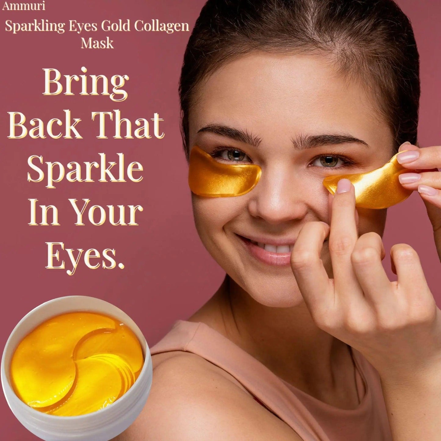 Ammuri 24k Gold Eye Mask for Dark Circles Treatment - Herbalshire Handmade Herbal Products