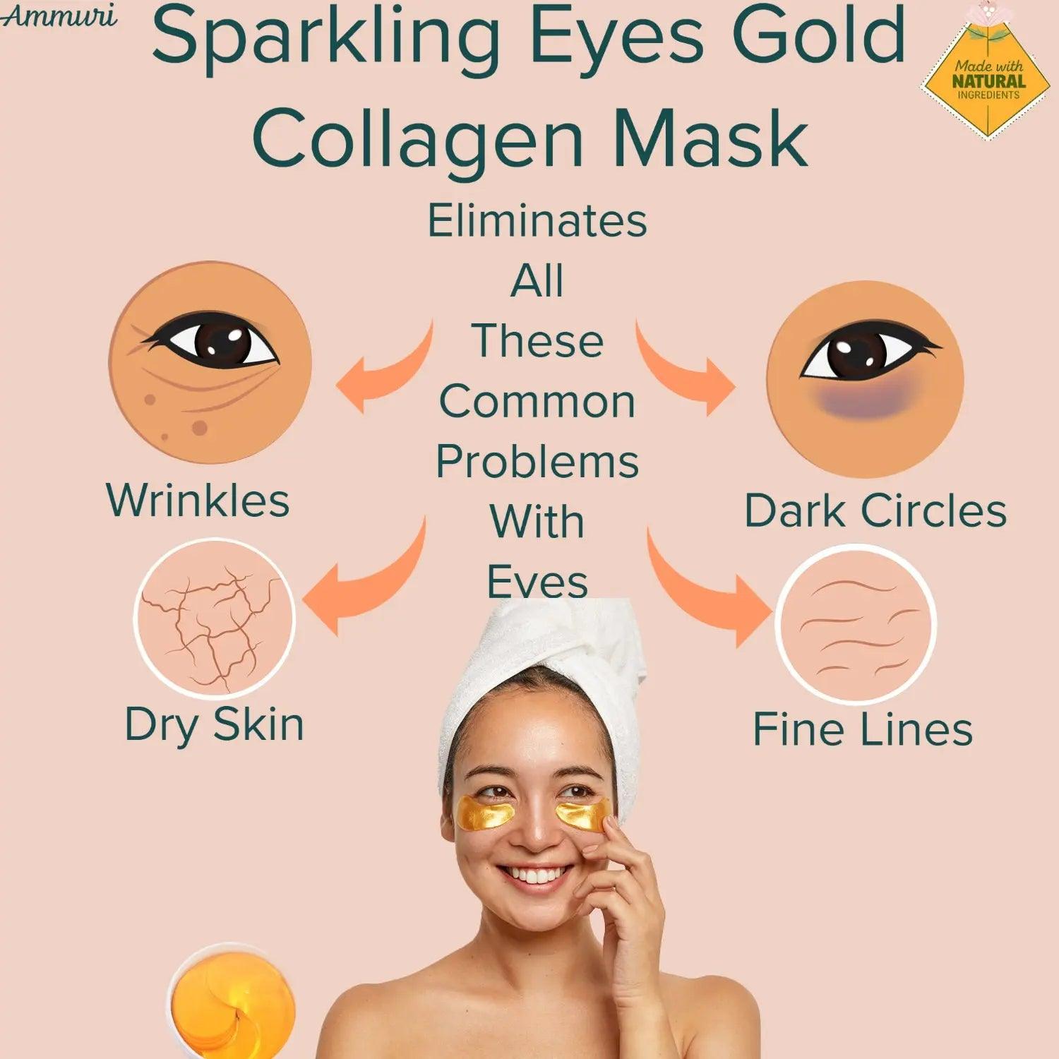 Ammuri 24k Gold Eye Mask for Dark Circles Treatment - Herbalshire Handmade Herbal Products