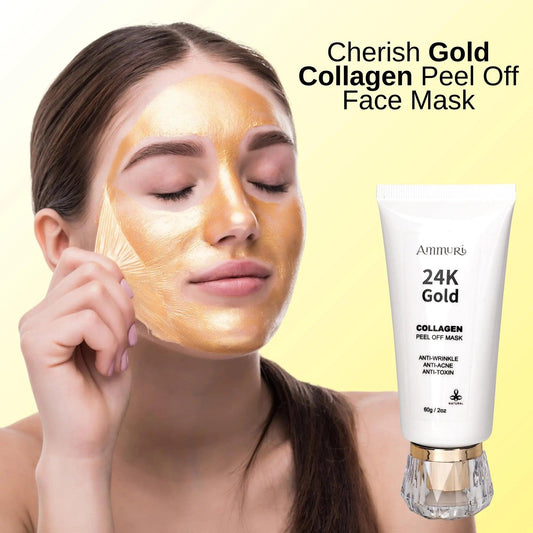 Ammuri 24K Gold Face Mask - Collagen Peel Off Treatment - Herbalshire Handmade Herbal Products