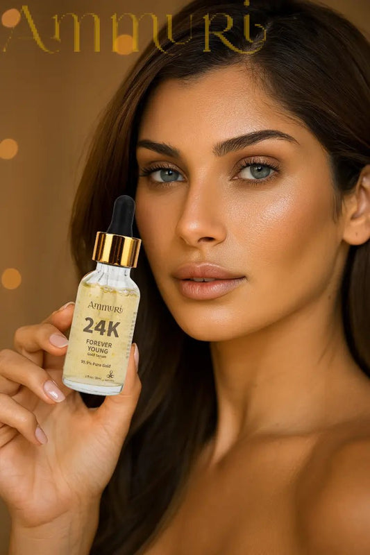 Ammuri 24K Gold Face Serum Anti - Ageing Collagen Booster – Better Than Charlotte Tilbury! - Herbalshire Handmade Herbal Products