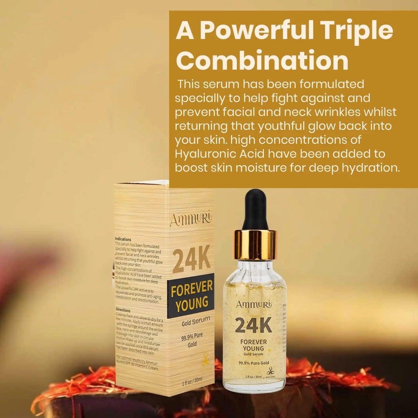 Ammuri 24K Gold Face Serum Anti - Ageing Collagen Booster – Better Than Charlotte Tilbury! - Herbalshire Handmade Herbal Products