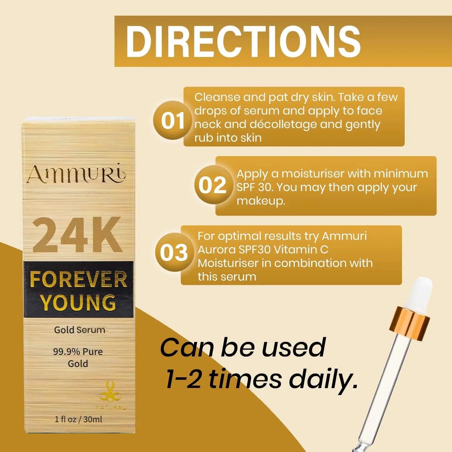 Ammuri 24K Gold Face Serum Anti - Ageing Collagen Booster – Better Than Charlotte Tilbury! - Herbalshire Handmade Herbal Products