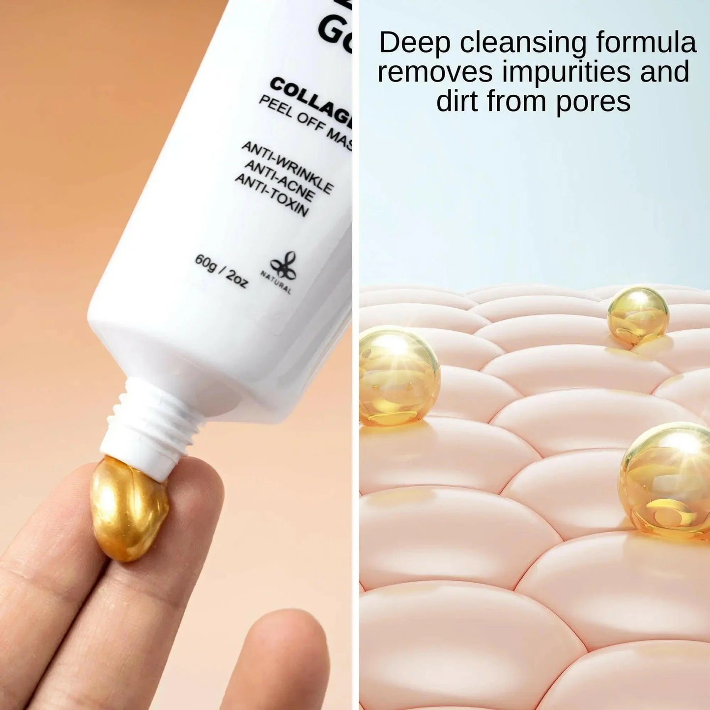 Ammuri 24K Gold Peel - Off Face Mask – Deep Cleansing & Brightening Pore Minimiser (60ml) - Herbalshire Handmade Herbal Products