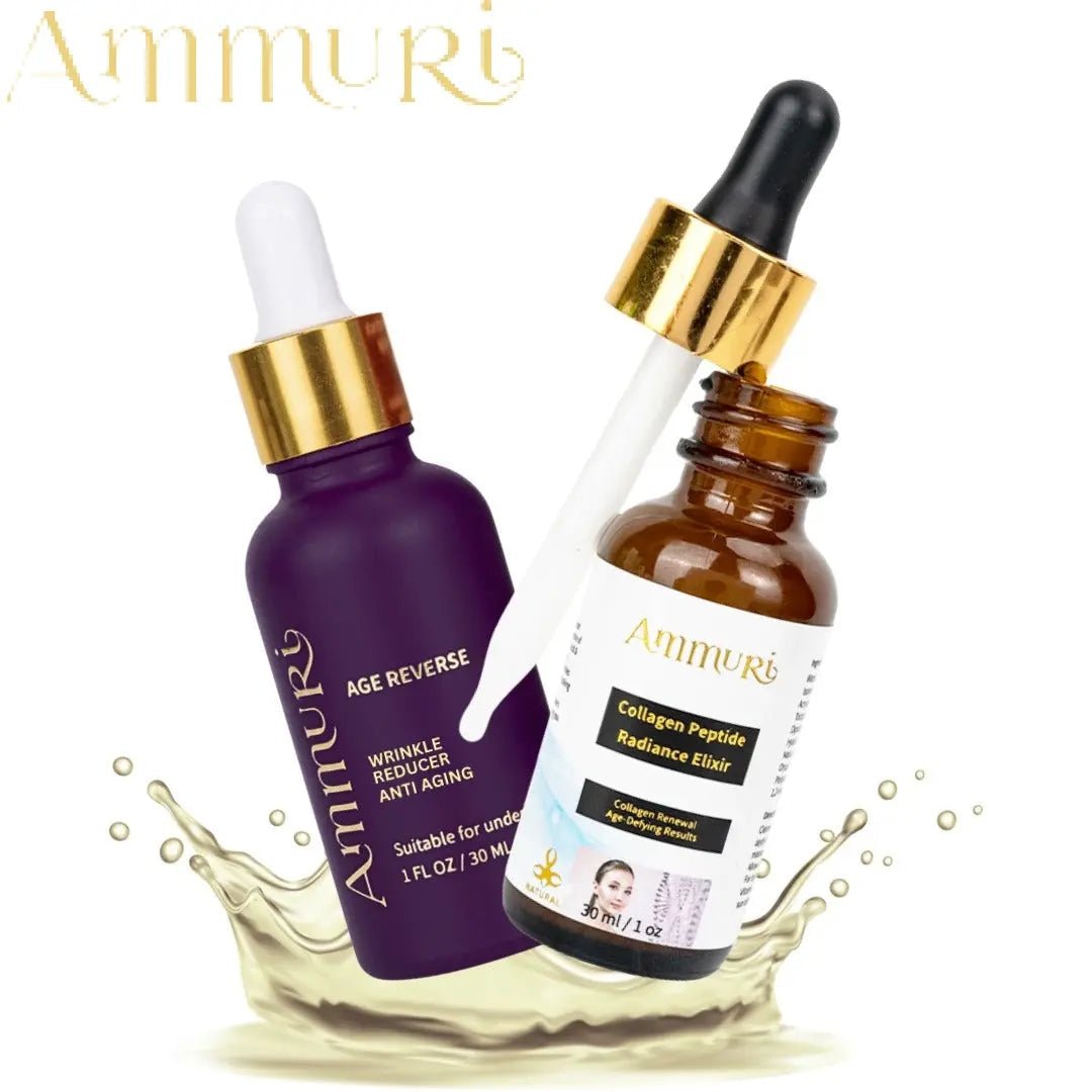 Ammuri Advanced Anti - Ageing & Collagen Peptide Serum Duo | Hydrating & Radiance Boosting Skincare Set - Herbalshire Handmade Herbal Products