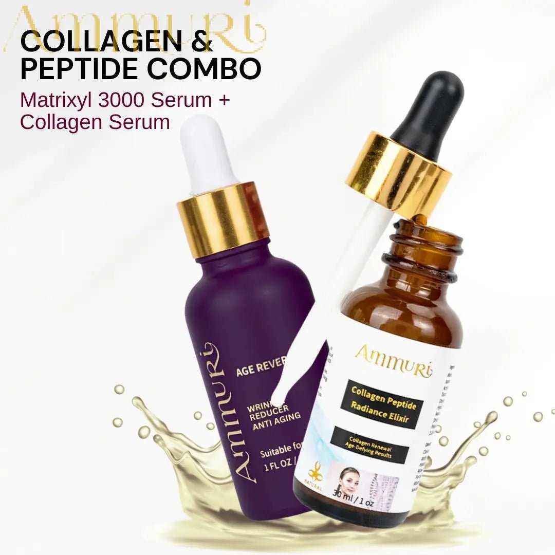 Ammuri Advanced Anti - Ageing & Collagen Peptide Serum Duo | Hydrating & Radiance Boosting Skincare Set - Herbalshire Handmade Herbal Products