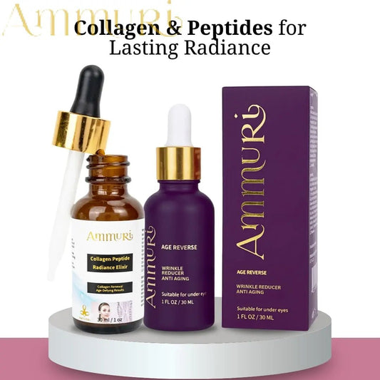 Ammuri Advanced Anti - Ageing & Collagen Peptide Serum Duo | Hydrating & Radiance Boosting Skincare Set - Herbalshire Handmade Herbal Products
