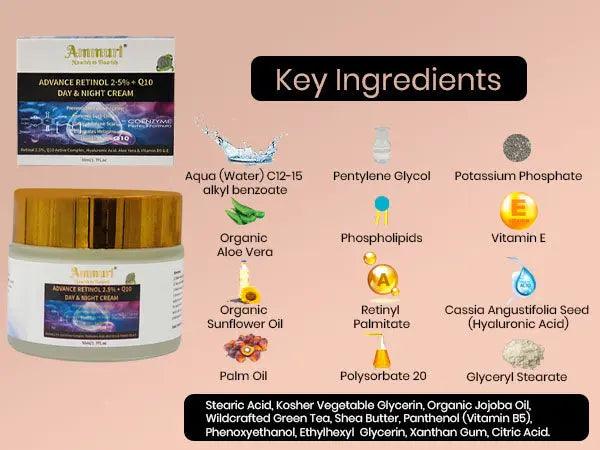 Ammuri Advanced Retinol 2.5% + Q10 Anti - Aging Cream - Herbalshire Handmade Herbal Products