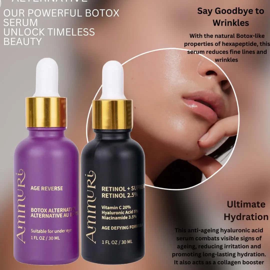 Ammuri Age Reverse Series & Retinol Supreme Set Powerful Anti - Ageing Anti - Wrinkle Series - Herbalshire Handmade Herbal Products