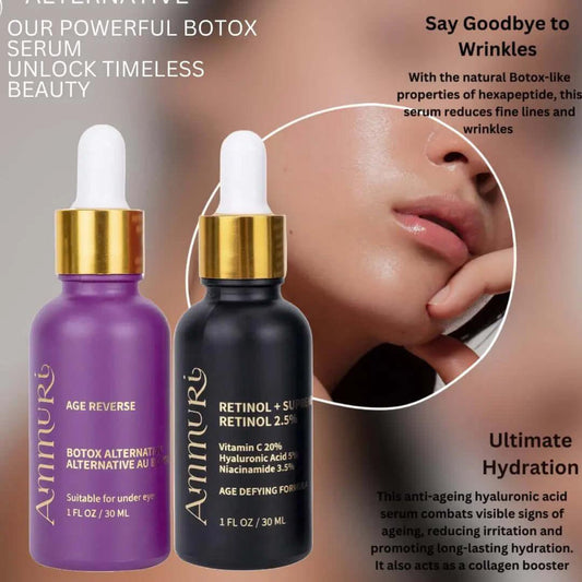Ammuri Age Reverse Series & Retinol Supreme Set Powerful Anti - Ageing Anti - Wrinkle Series - Herbalshire Handmade Herbal Products