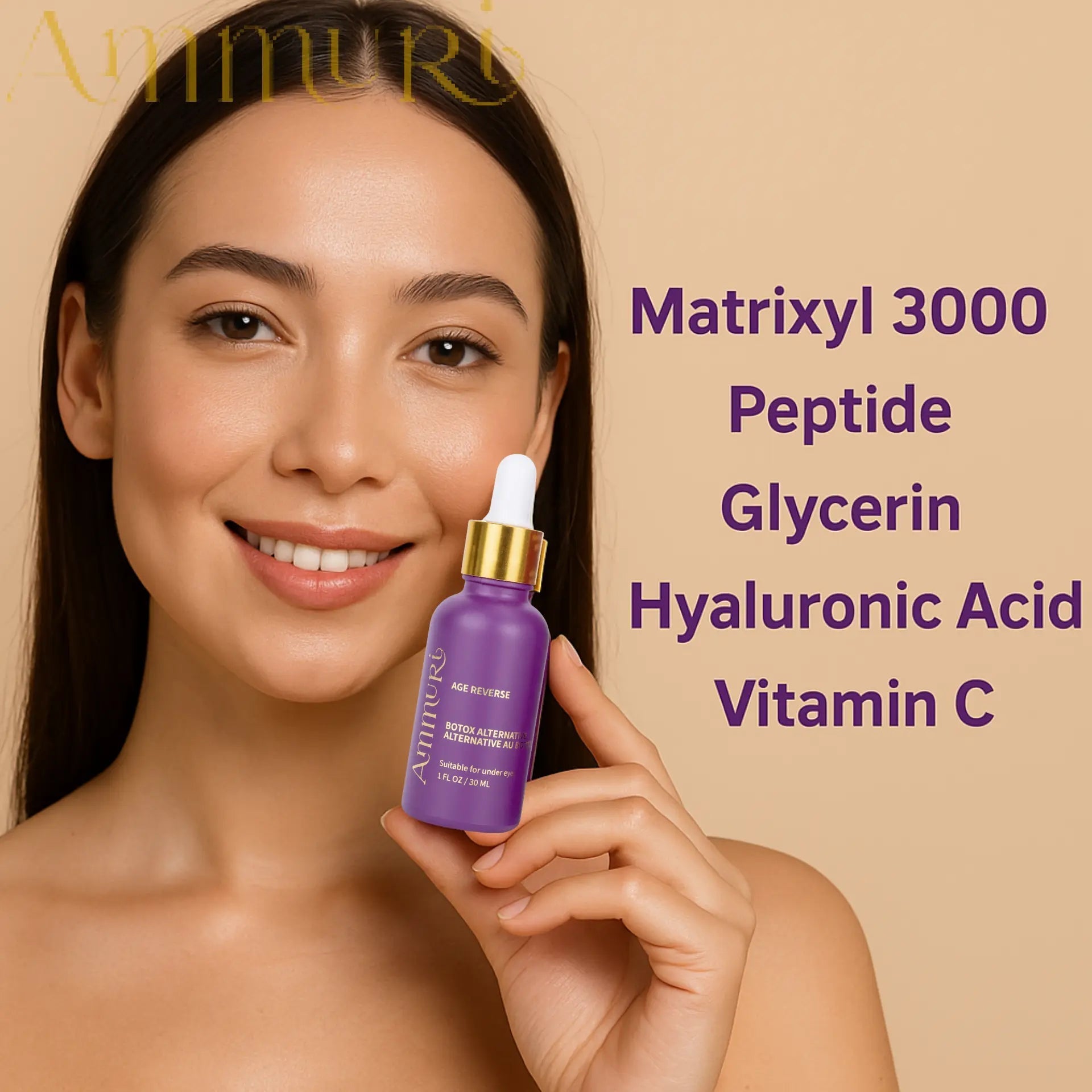 AmmuRi Age Reverse Serum – Advanced Botox Alternative Anti - Aging Formula – 30ml - Herbalshire Handmade Herbal Products