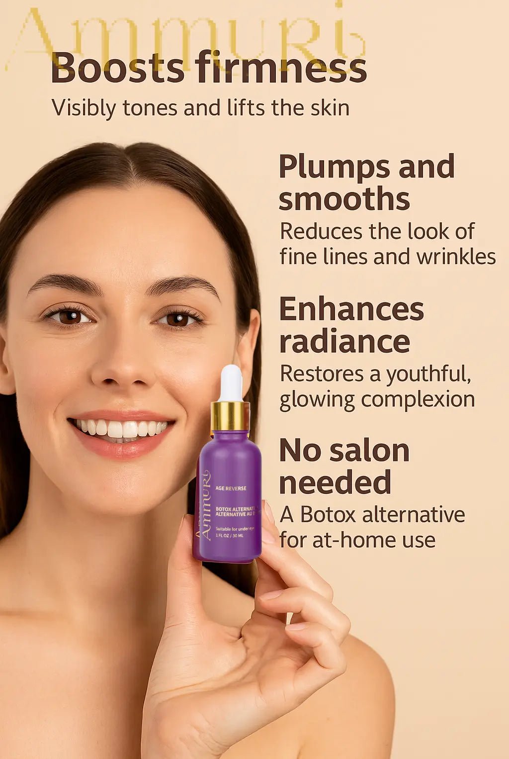AmmuRi Age Reverse Serum – Advanced Botox Alternative Anti - Aging Formula – 30ml - Herbalshire Handmade Herbal Products