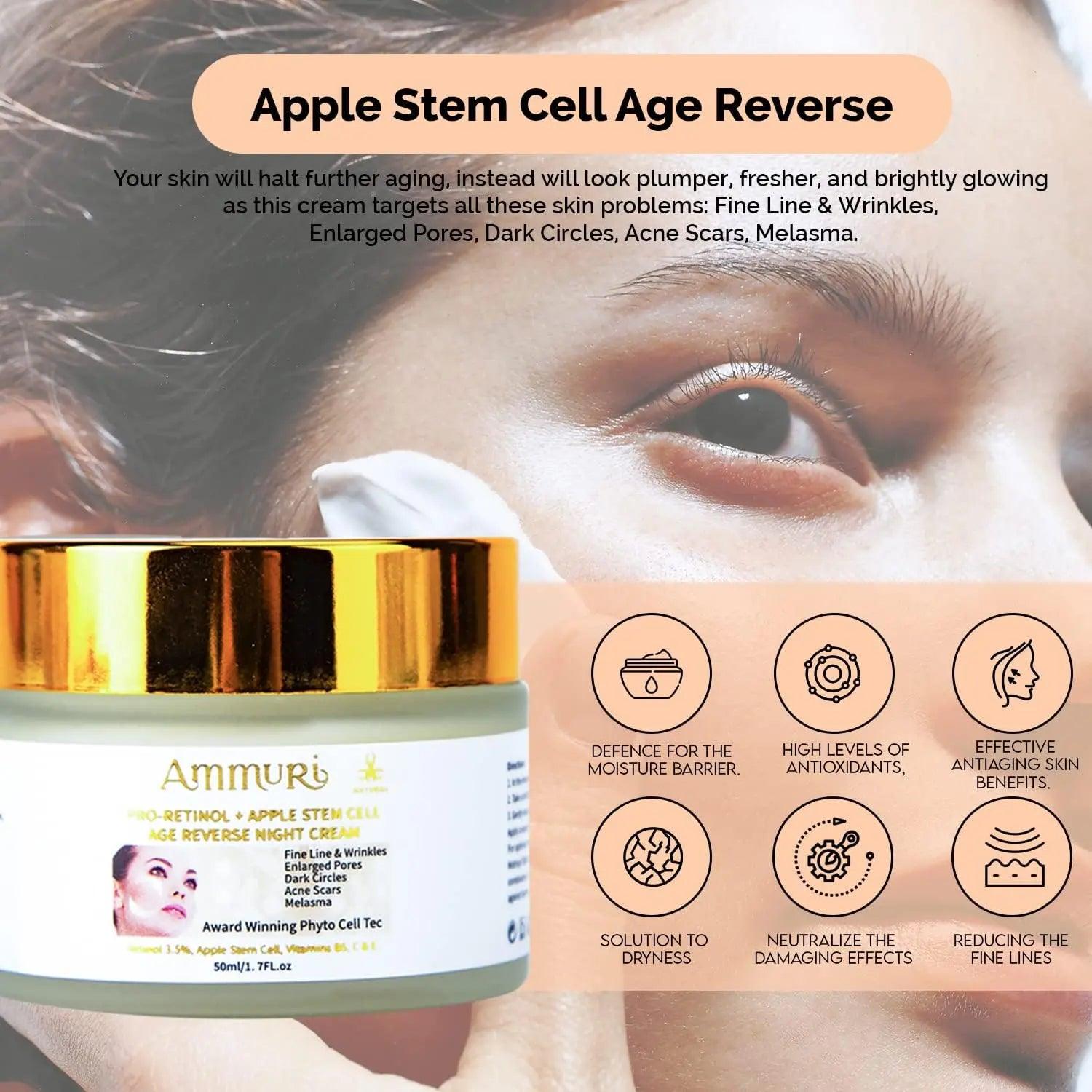 Ammuri Apple Stem Cell Age Reverse Cream for Youthful Skin - Herbalshire Handmade Herbal Products
