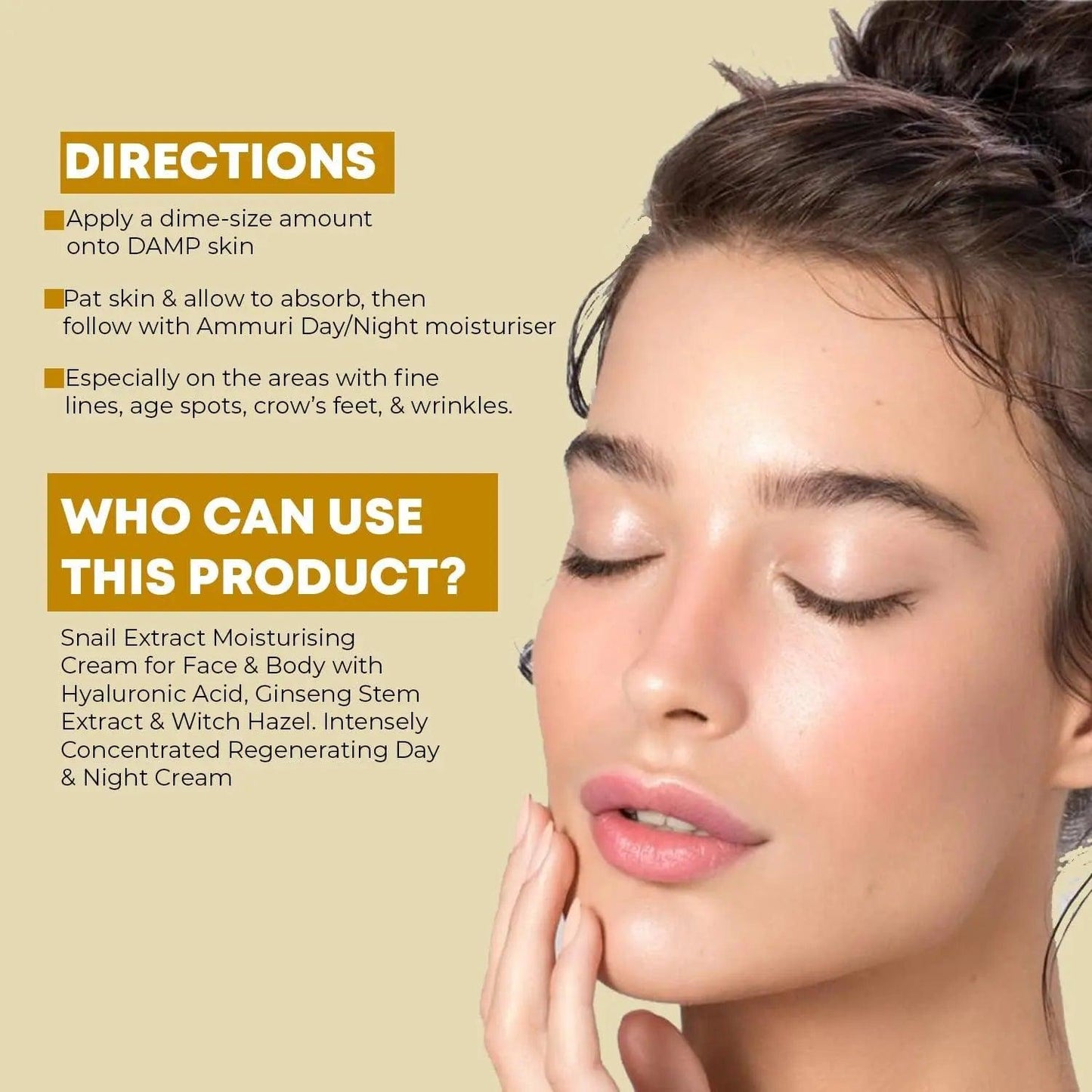 Ammuri Bioactive Snail Repair Cream | Anti - Aging Snail Cream - Herbalshire Handmade Herbal Products