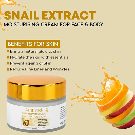 Ammuri Bioactive Snail Repair Cream | Anti - Aging Snail Cream - Herbalshire Handmade Herbal Products