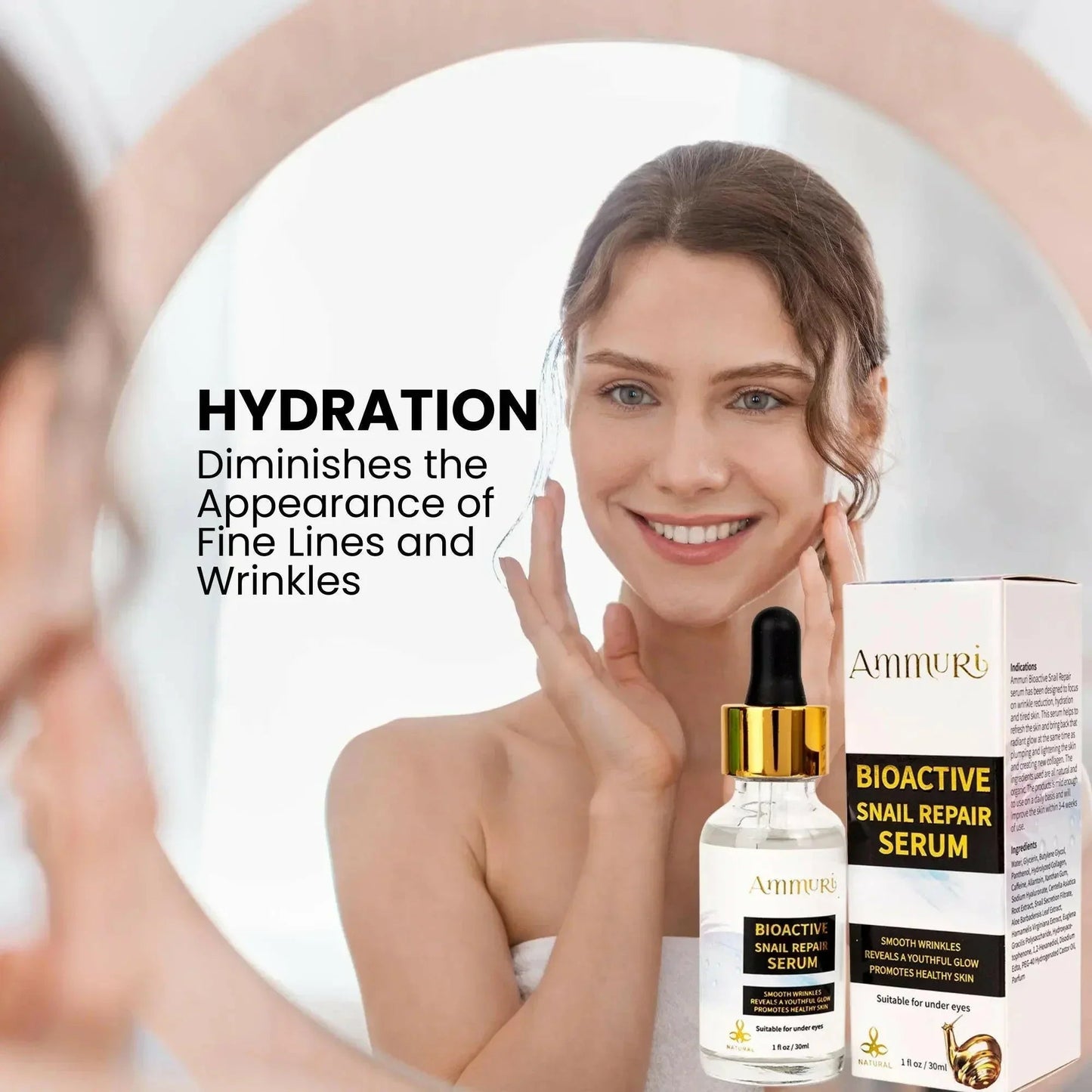 Ammuri Bioactive Snail Repair Serum | Anti - Aging Hydration with 87% Organic Ingredients – 30ml - Herbalshire Handmade Herbal Products