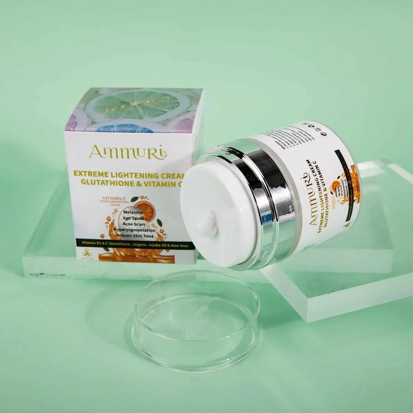 Ammuri Brightening Moisturiser Cream – For Face, Body & Sensitive Areas (50g) - Herbalshire Handmade Herbal Products