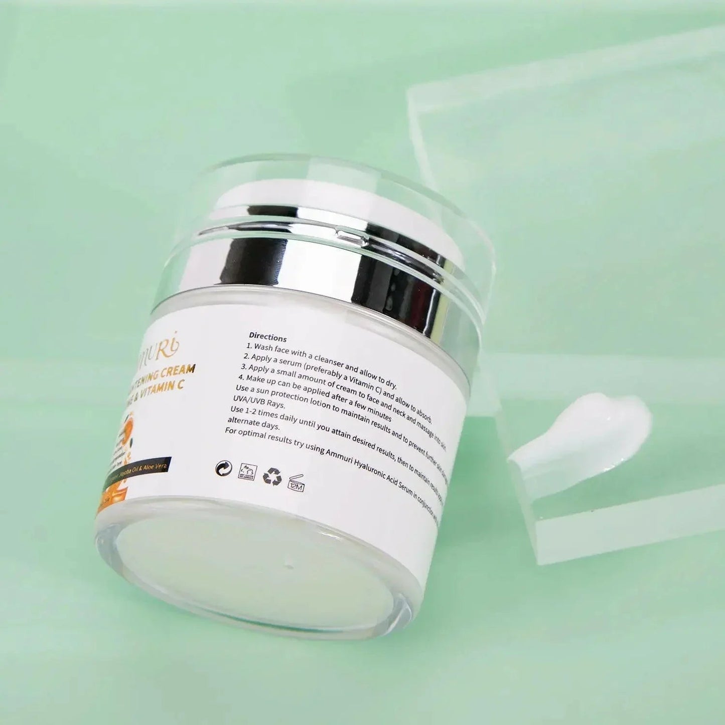 Ammuri Brightening Moisturiser Cream – For Face, Body & Sensitive Areas (50g) - Herbalshire Handmade Herbal Products