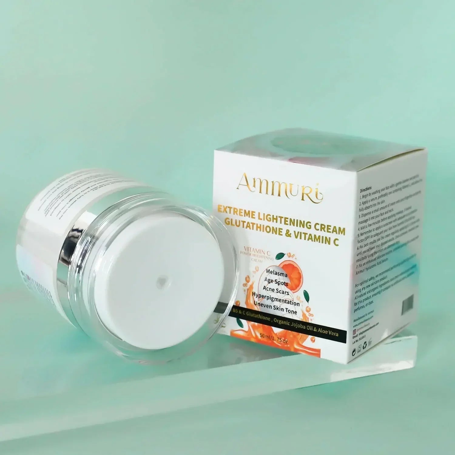 Ammuri Brightening Moisturiser Cream – For Face, Body & Sensitive Areas (50g) - Herbalshire Handmade Herbal Products