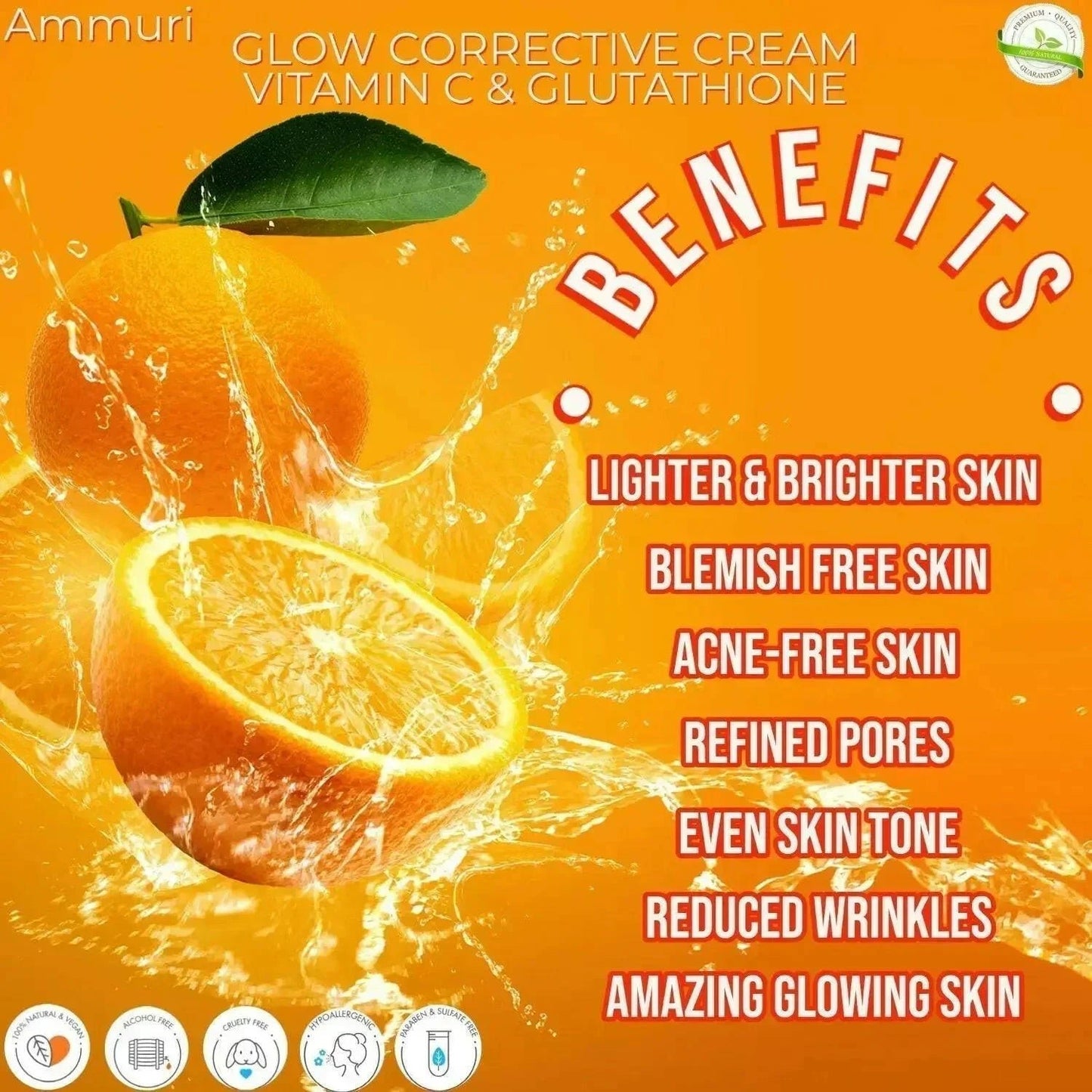 Ammuri Brightening Moisturiser Cream – For Face, Body & Sensitive Areas (50g) - Herbalshire Handmade Herbal Products