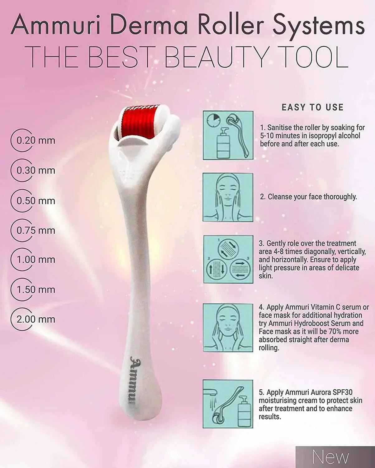 Ammuri Derma Roller for Scars and Anti - Aging Care - Herbalshire Handmade Herbal Products