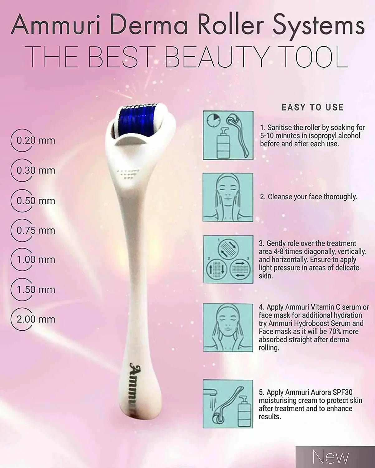 Ammuri Derma Roller for Scars and Anti - Aging Care - Herbalshire Handmade Herbal Products