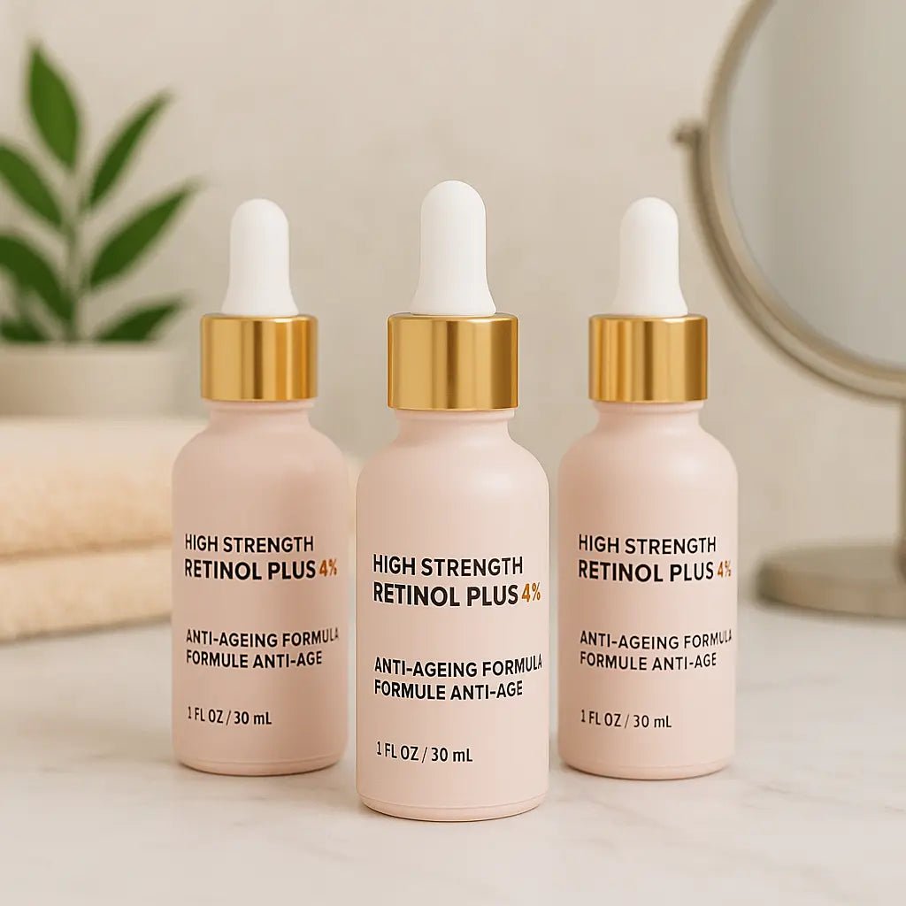 Ammuri High Strength Retinol Serum 4% Plus – Anti - Ageing Formula for Wrinkles, Fine Lines, Dark Spots & Firming – Face Serum with Vitamin Support – 3 Pack (30ml Each) - Herbalshire Handmade Herbal Products