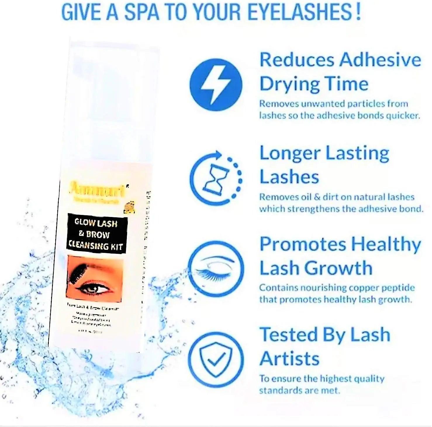Ammuri Lash and Brow Cleansing Kit for Eyelash Extensions - Herbalshire Handmade Herbal Products