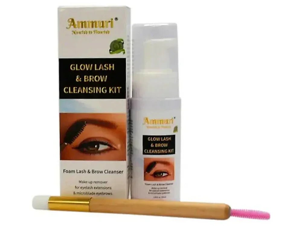 Ammuri Lash & Brow Cleansing Kit: Eyelash Extension Shampoo Kit - Herbalshire Handmade Herbal Products