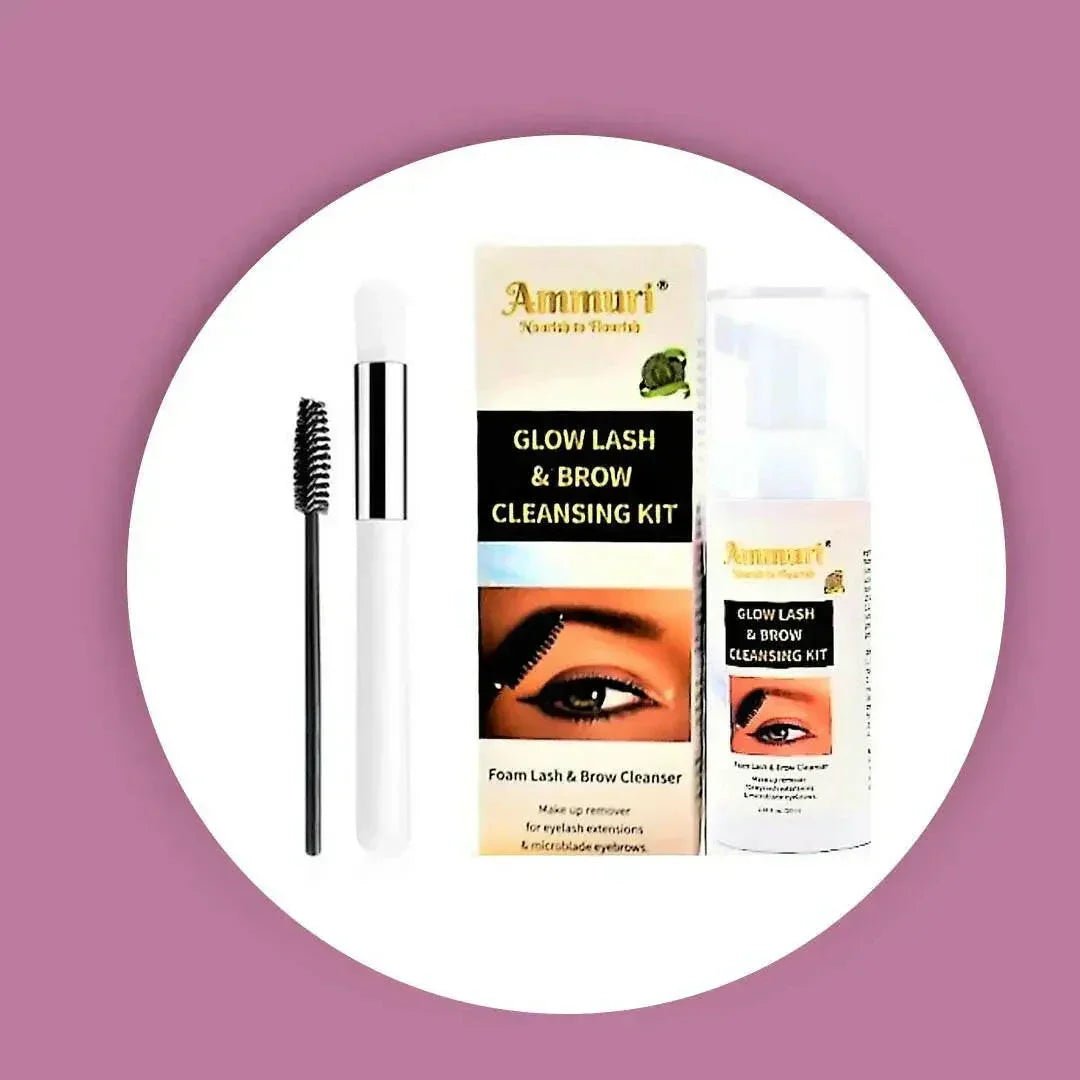 Ammuri Lash & Brow Cleansing Kit: Eyelash Extension Shampoo Kit - Herbalshire Handmade Herbal Products