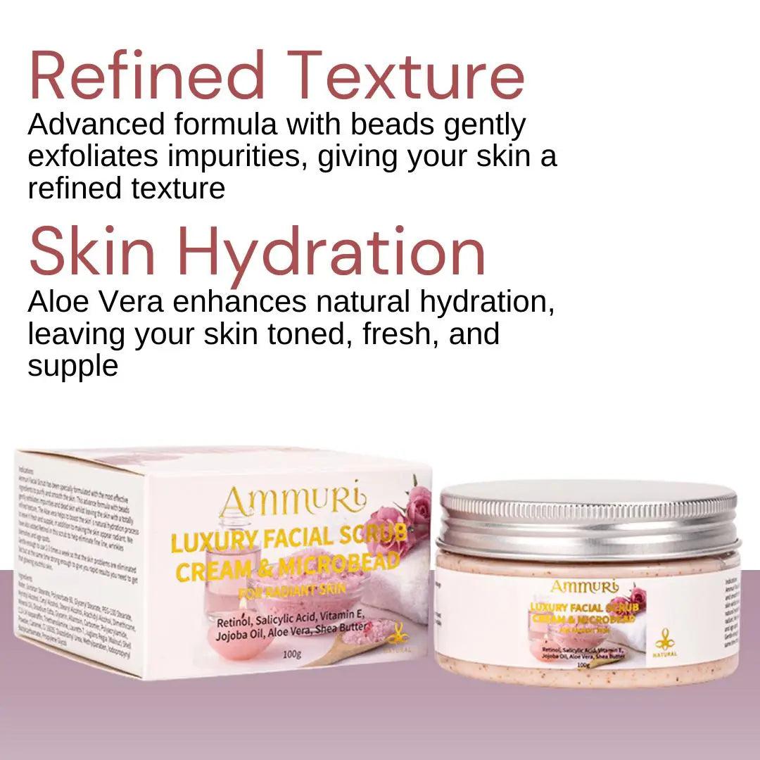 Ammuri Luxury Retinal Facial Scrub Cream for Radiant Skin - Herbalshire Handmade Herbal Products