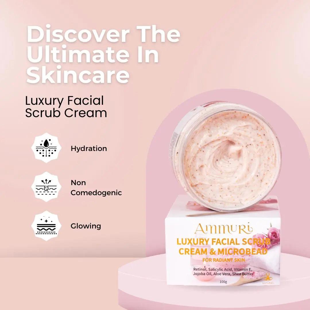Ammuri Luxury Retinal Facial Scrub Cream for Radiant Skin - Herbalshire Handmade Herbal Products